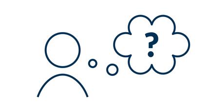Icon TROX Was sind EPDs dunkelblau Männchen mit Gedankenblase und Fragezeichen