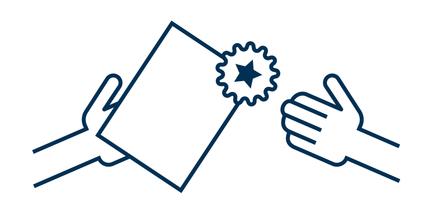 Icon TROX EPD Wofür benötigt man EPDs zwei Hände reichen sich Dokument 