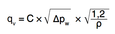 Volume flow rate calculation for other air densities 